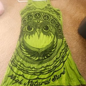 Green hippy dress